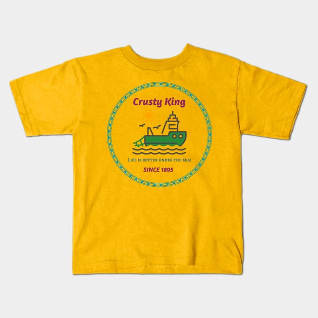 Krusty King Fishing since 1895 Kids T-Shirt by John Byrne